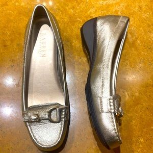 Ralph Lauren gold loafer